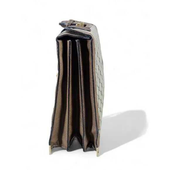 GUCCI Italy Supreme 16" Vintage Professor Lawyer Attorney Briefcase Attache Bag - Picture 11 of 15